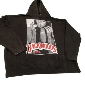 Backwoods Always True Black Graphic Print Hoodie Pullover 2XL